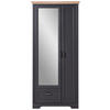 GARDEROBENSCHRANK  in 93/204/41 cm  - Graphitfarben, ROMANTIK / LANDHAUS, Glas/Holzwerkstoff (93/204/41cm) - Landscape