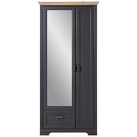GARDEROBENSCHRANK  in 93/204/41 cm  - Graphitfarben, ROMANTIK / LANDHAUS, Glas/Holzwerkstoff (93/204/41cm) - Landscape