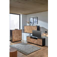 KOMMODE  in 110/115,5/40 cm  - Eichefarben/Schwarz, LIFESTYLE, Holzwerkstoff (110/115,5/40cm) - Xora