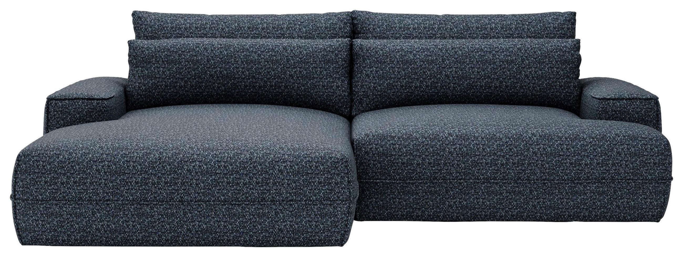 ECKSOFA Blau Struktur  - Blau/Schwarz, Design, Kunststoff/Textil (156/272cm) - Livetastic