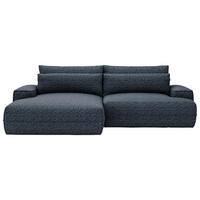 ECKSOFA Blau Struktur  - Blau/Schwarz, Design, Kunststoff/Textil (156/272cm) - Livetastic