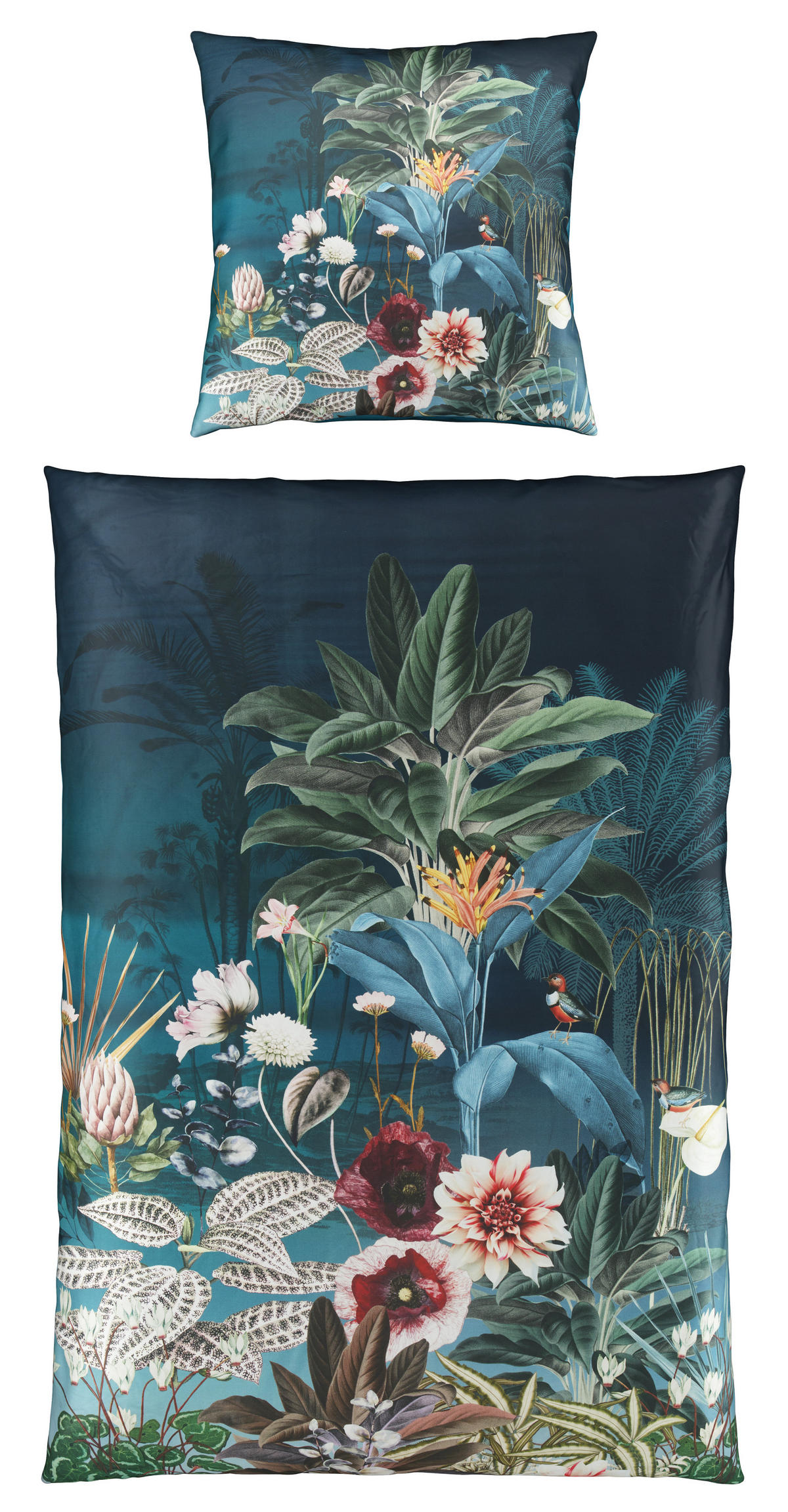 WENDEBETTWÄSCHE Makosatin 135/200 cm  - Jadegrün, LIFESTYLE, Textil (135/200cm) - Ambiente