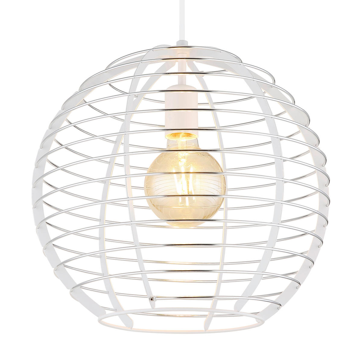 HÄNGELEUCHTE 35/120 cm  - Chromfarben/Weiß, Basics, Kunststoff/Metall (35/120cm) - Globo