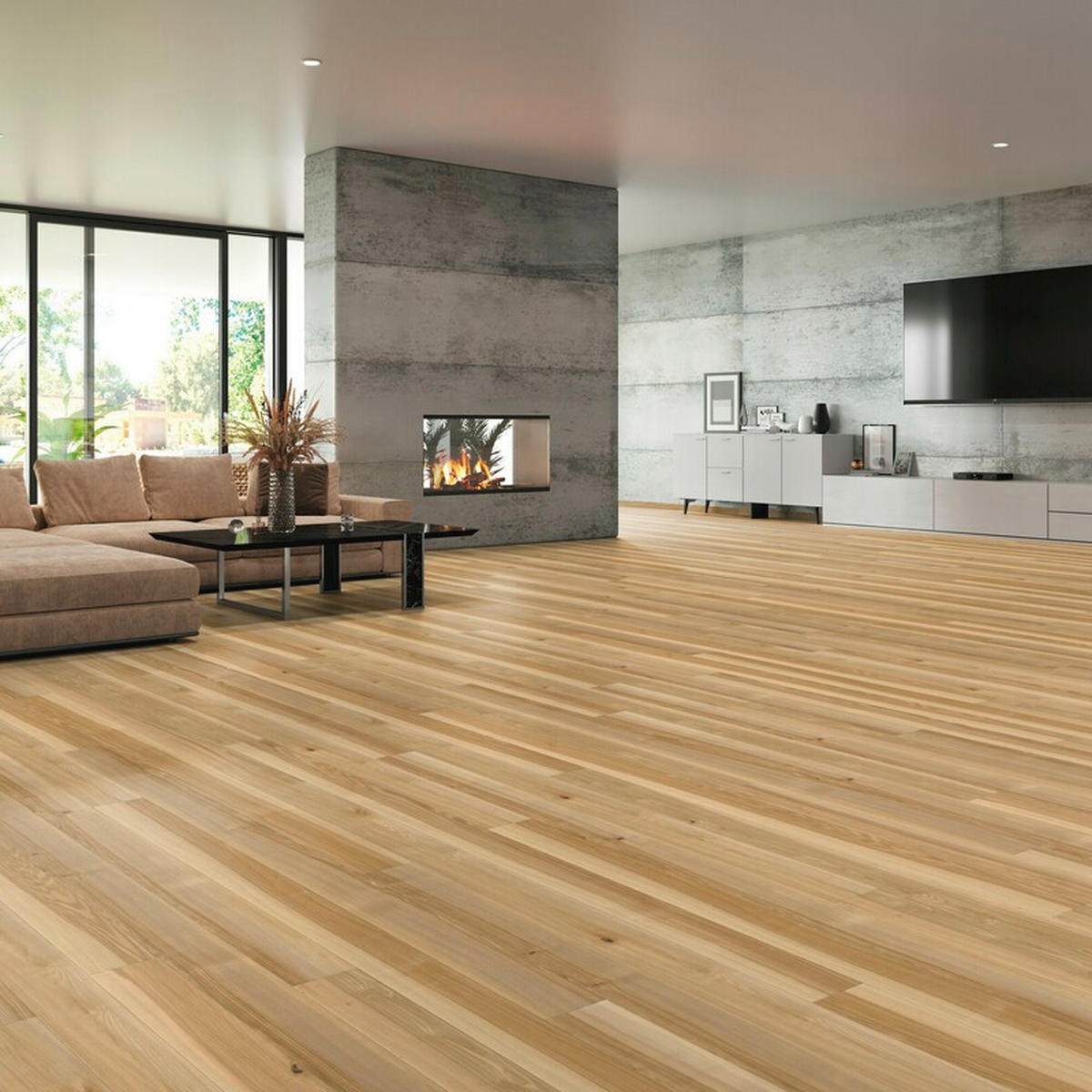 LANDHAUSDIELE Rustico Esche Natur 100016301  per  m² - Design, Holz (220,5/17,6/1,3cm) - Tilo
