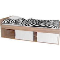 POSTEĽ, 90/200 cm biela, dub sonoma - biela/dub sonoma, Konventionell, kompozitné drevo (90/200cm) - Cantus