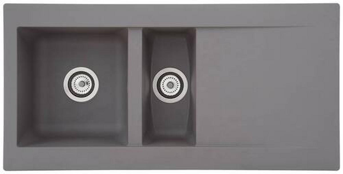 SPÜLE 1712DENVER100X50G  - Grau, Trend, Glas/Kunststoff (100/20/50cm) - Respekta