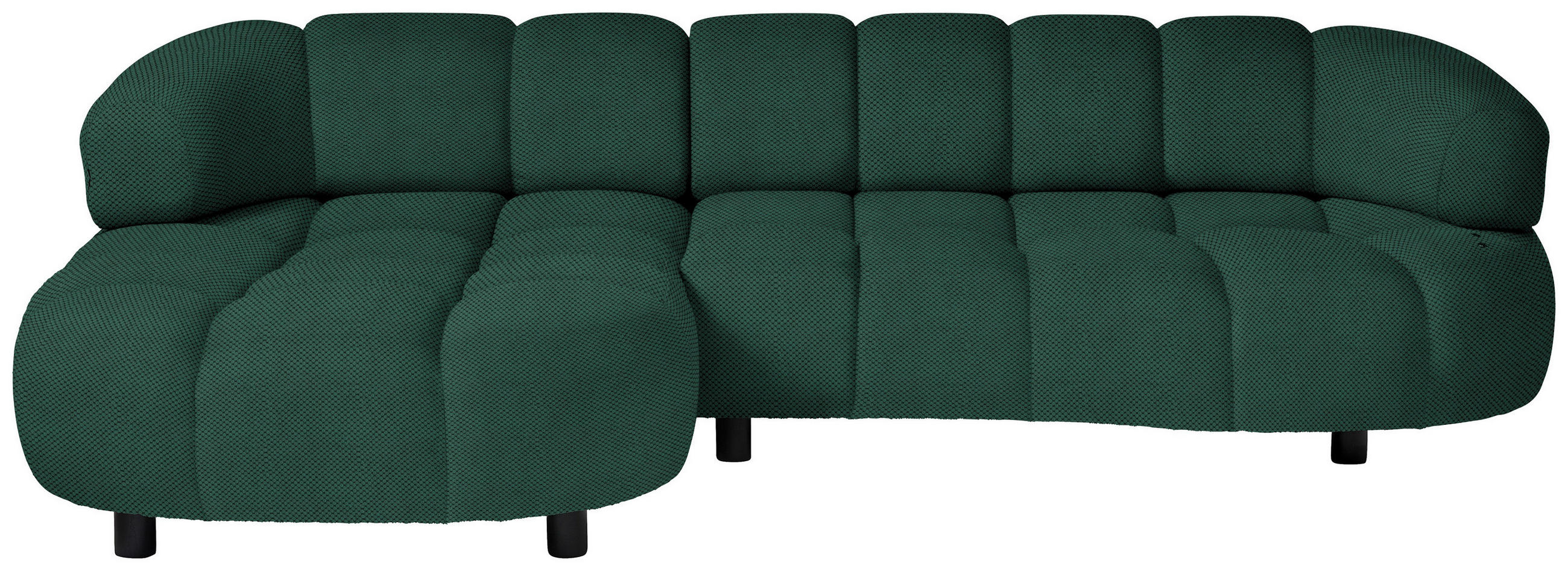 ECKSOFA in Webstoff Waldgrün  - Waldgrün/Schwarz, Design, Holz/Textil (183/284cm) - Welnova