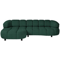 ECKSOFA in Webstoff Waldgrün  - Waldgrün/Schwarz, Design, Holz/Textil (183/284cm) - Welnova