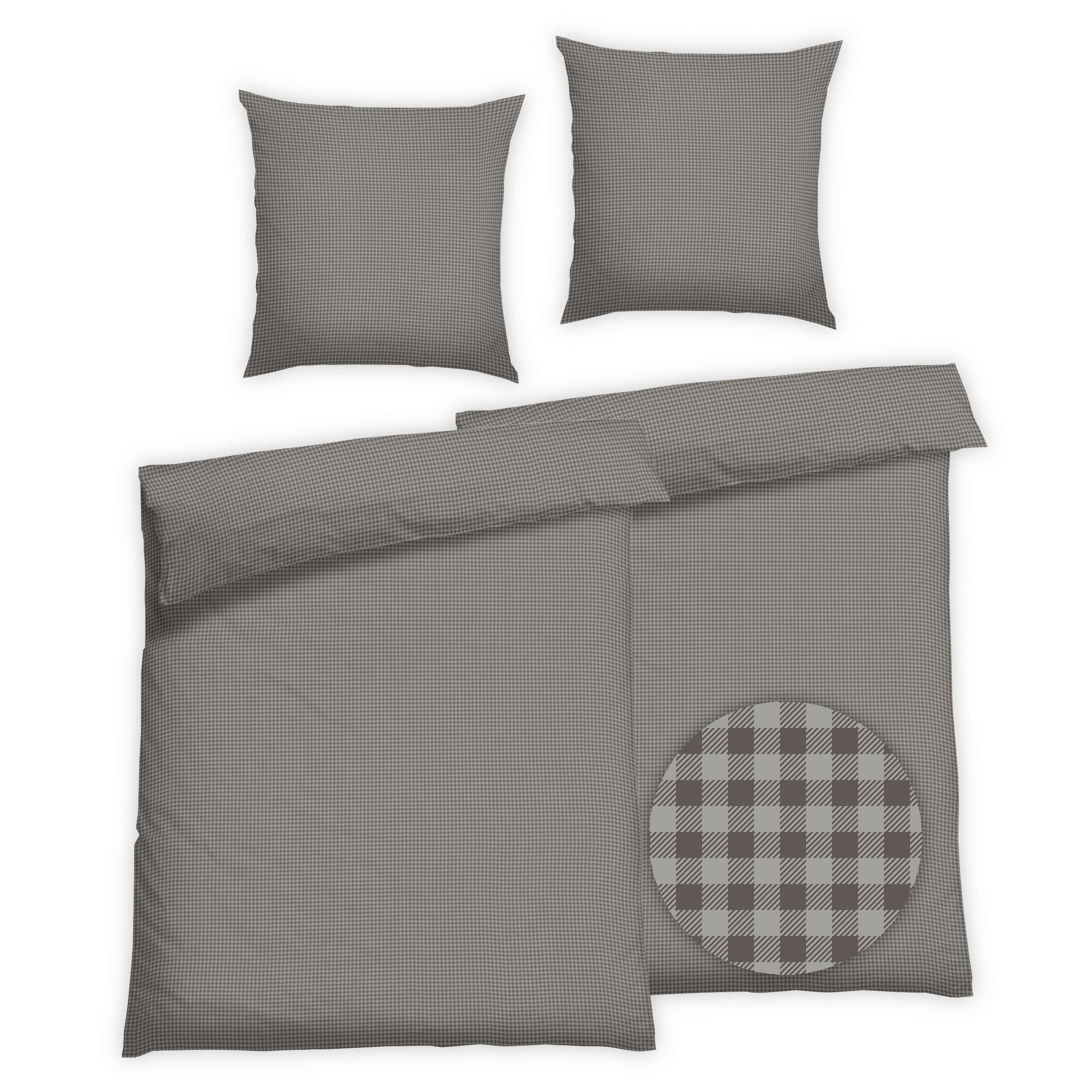 Bettwäsche 2er Set 4-teilig Satin 135/200 cm  - Grau, Basics, Textil (135/200cm) - Florella