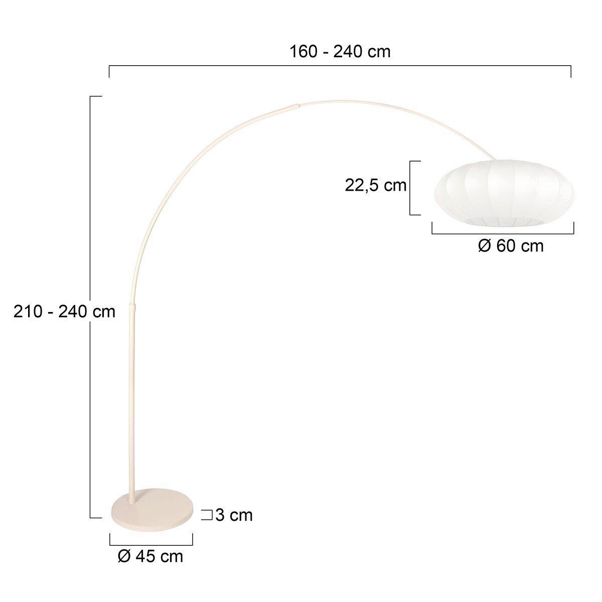 STEHLEUCHTE - Weiss/Creme, Trend, Textil/Metall (50/240/230cm)