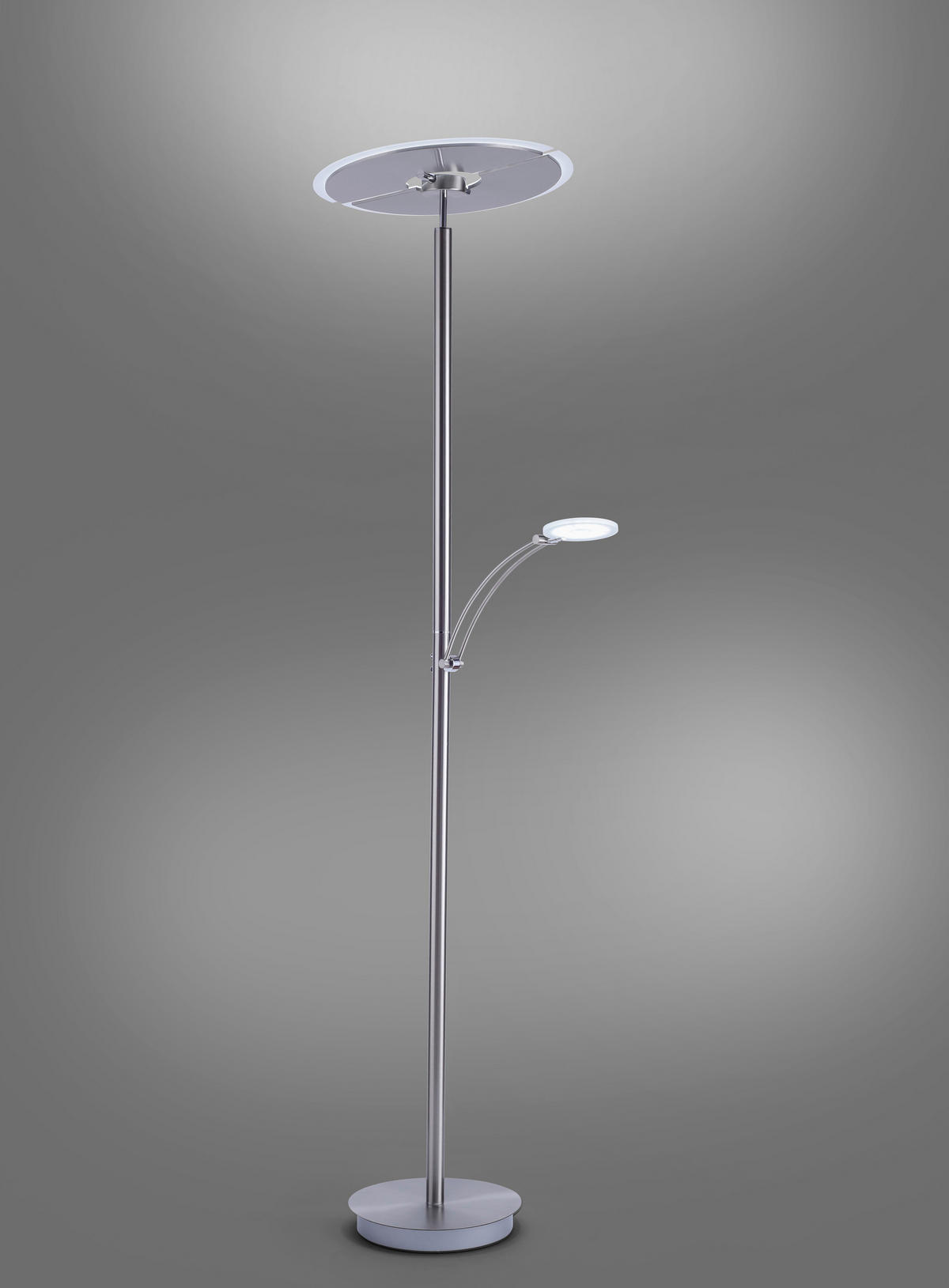 LED-STEHLEUCHTE 68/45,5/200,3 cm    - Silberfarben, Basics, Metall (68/45,5/200,3cm) - Paul Neuhaus