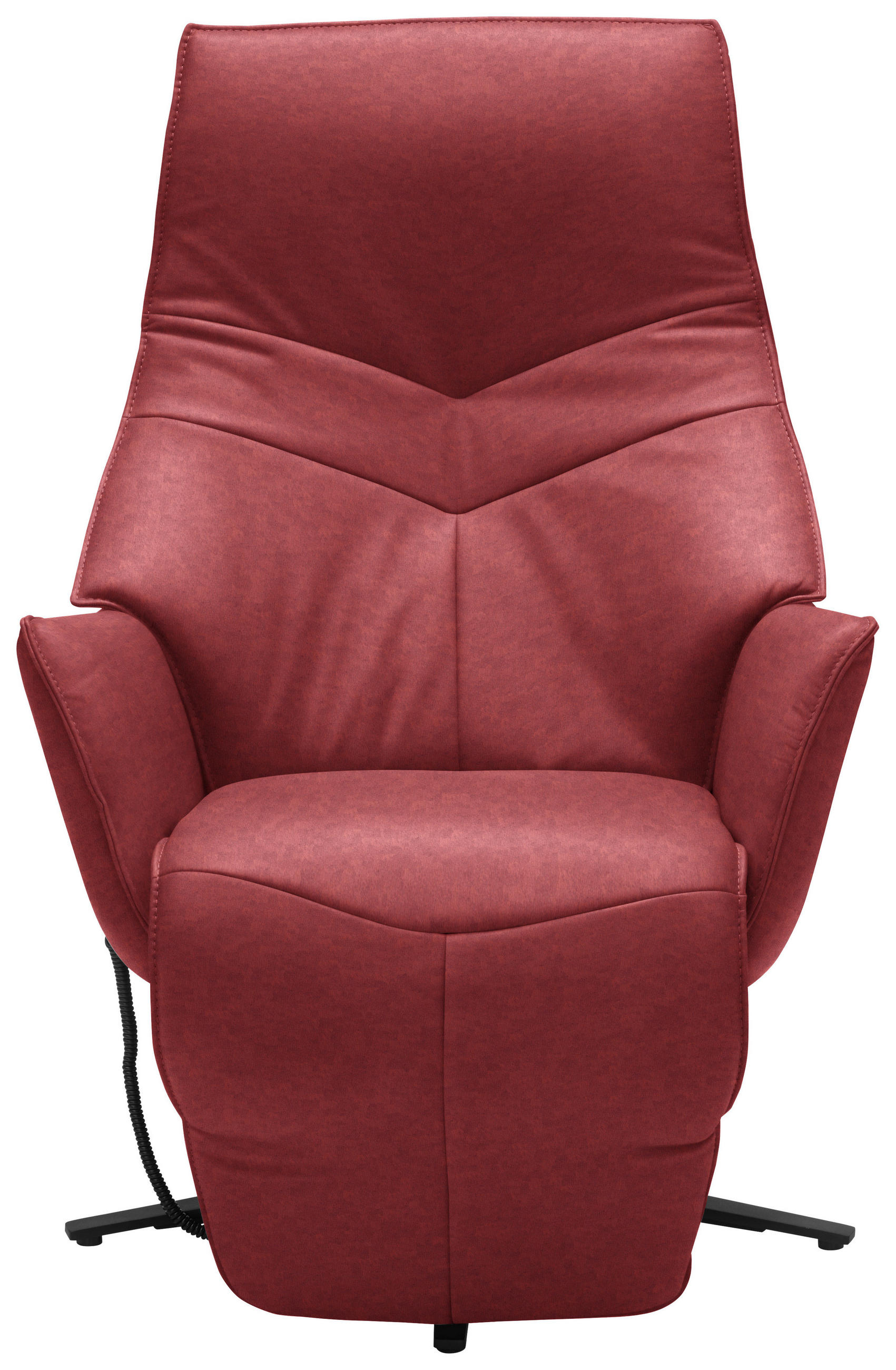 RELAXSESSEL Echtleder Kopfteilverstellung, Fußteilverstellung    - Anthrazit/Rot, Design, Leder/Metall (74/84/113cm) - Himolla