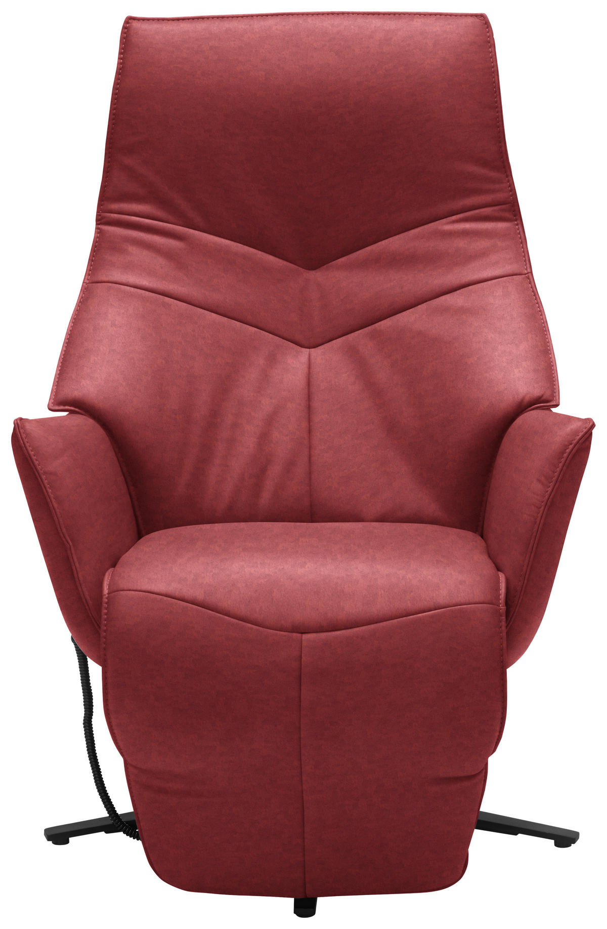 RELAXSESSEL Echtleder Fußteilverstellung, Kopfteilverstellung    - Anthrazit/Rot, Design, Leder/Metall (74/84/113cm) - Himolla