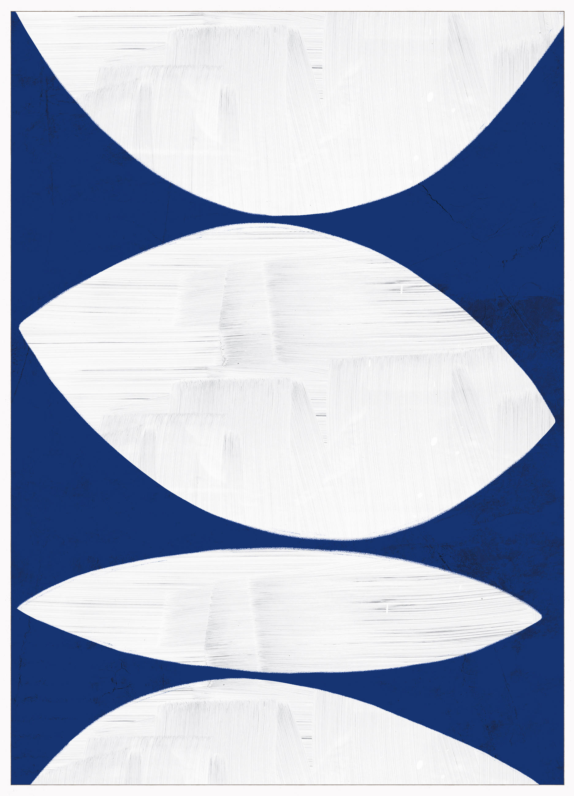 BILD Abstraktes - Blau/Weiß, Trend, Holzwerkstoff/Kunststoff (50/70cm) - Monee