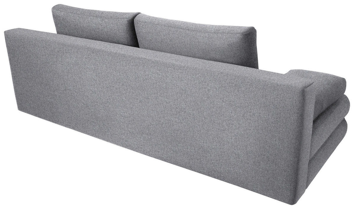 SCHLAFSOFA  mit Stoffauswahl Webstoff Hellgrau  - Hellgrau/Schwarz, Design, Kunststoff/Textil (197/77/81cm) - home24