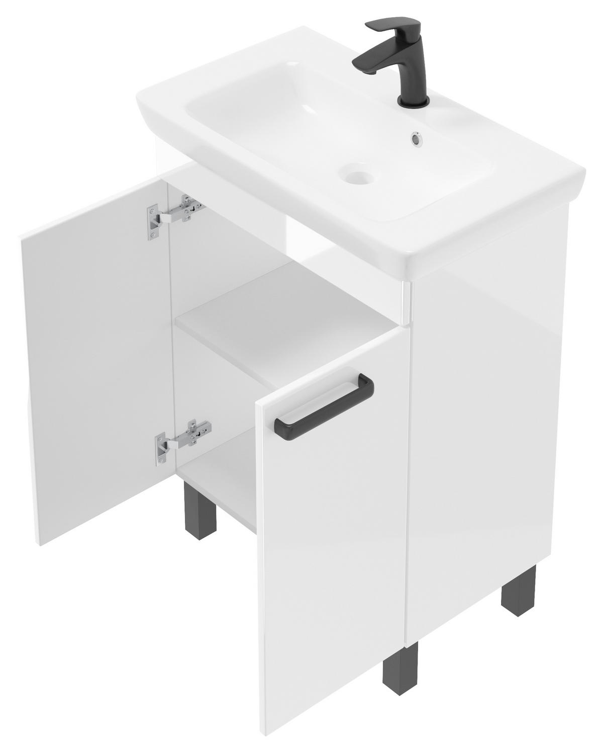 UMIVAL. ENOTA Z UMIVALNIKOM  - črna/bela, Basics, kovina/umetna masa (65/87/38cm) - Boxxx