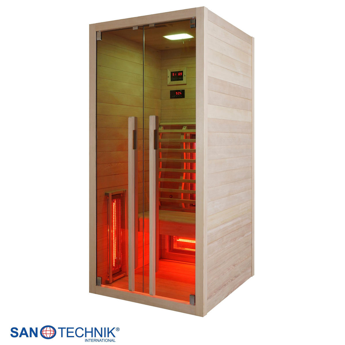 INFRAROTKABINE für 1 Personen RUBY 1  - Naturfarben, Basics, Holz (90,5/195/100cm) - Sanotechnik
