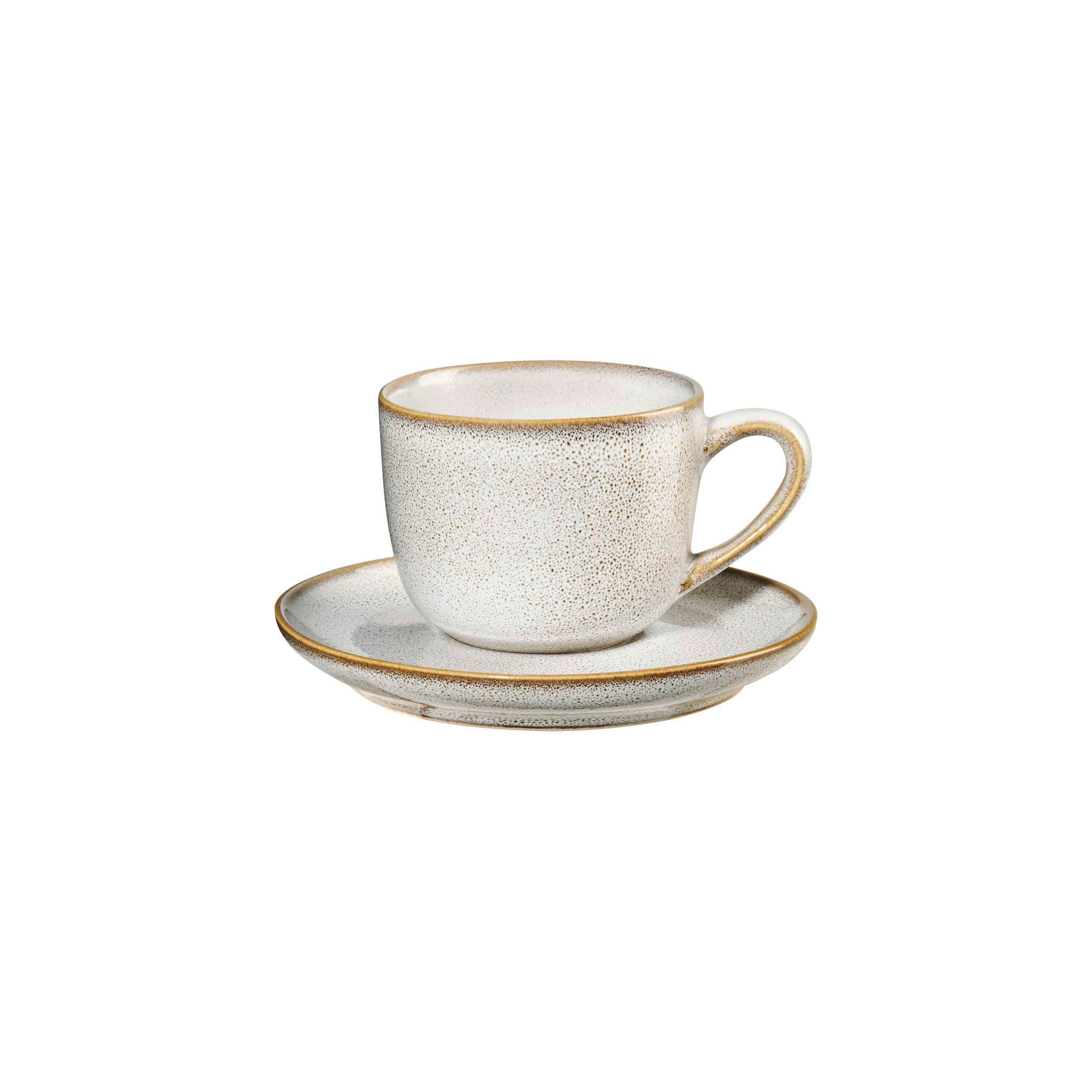 ESPRESSOTASSE MIT UNTERTASSE - Beige, Design, Keramik (6,7/5,5cm) - ASA