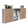 AKTENSCHRANK Grau, Eichefarben  - Eichefarben/Grau, MODERN, Holzwerkstoff (253,2/113,6/33cm) - MID.YOU