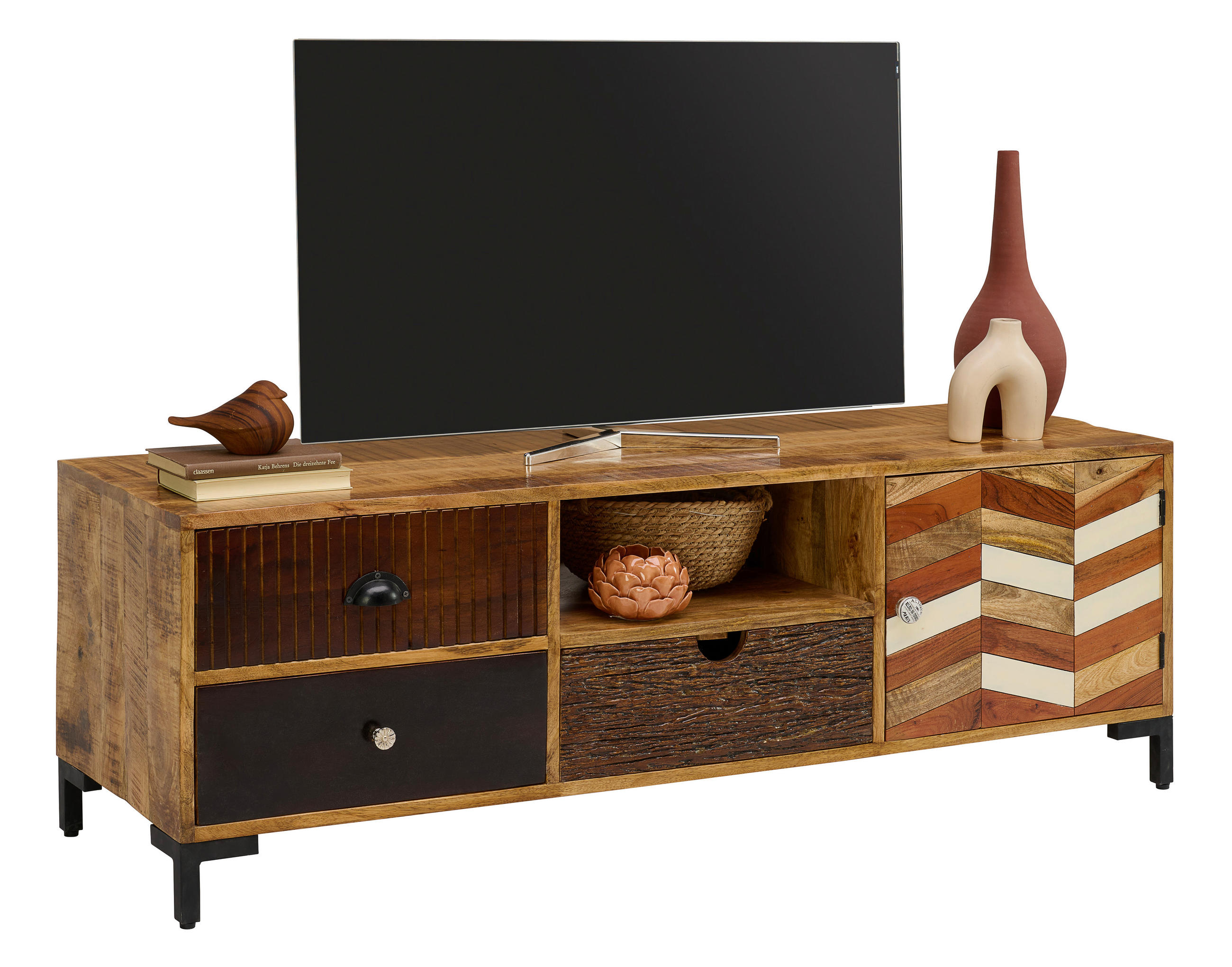 LOWBOARD  in 150/50/45 cm  - Multicolor/Braun, LIFESTYLE, Keramik/Holz (150/50/45cm) - Landscape