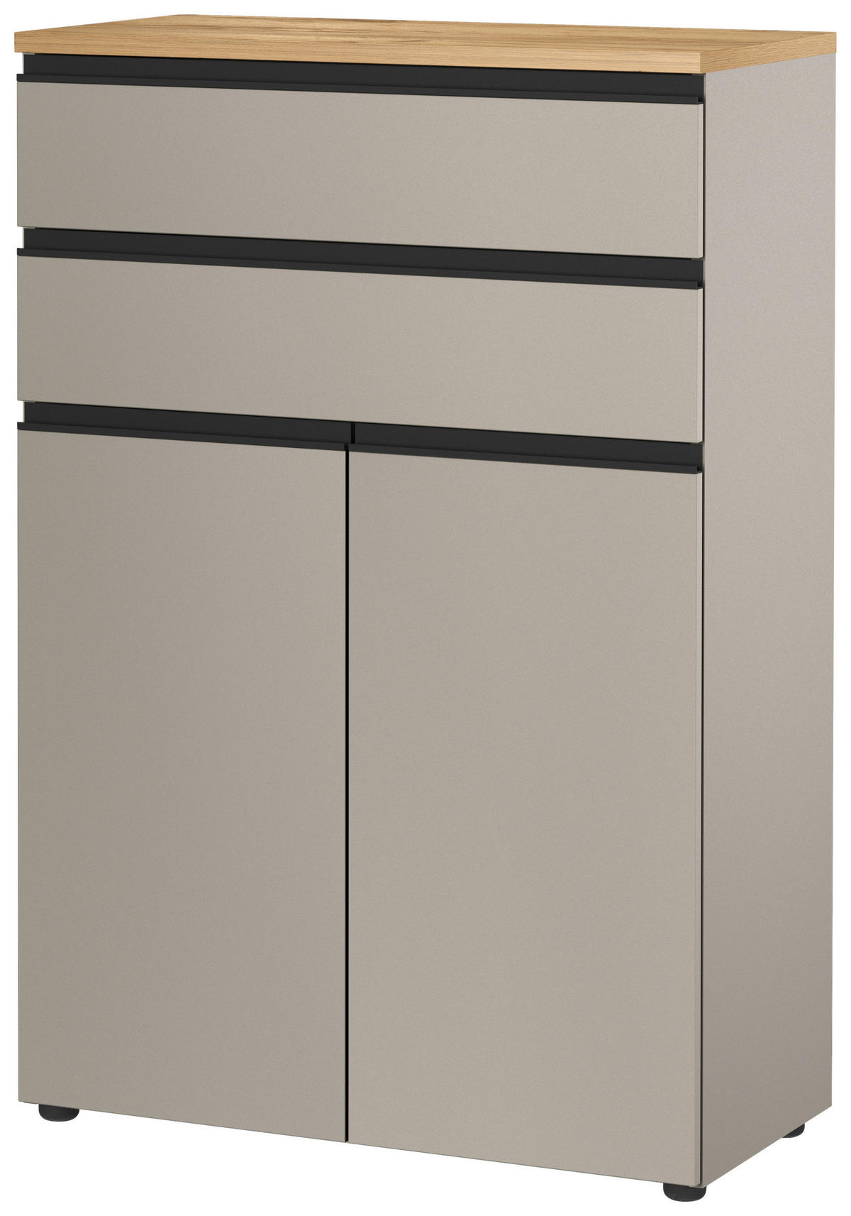 AKTENSCHRANK 80/120/40 cm  - Eichefarben/Grau, Modern, Holzwerkstoff (80/120/40cm) - Novel