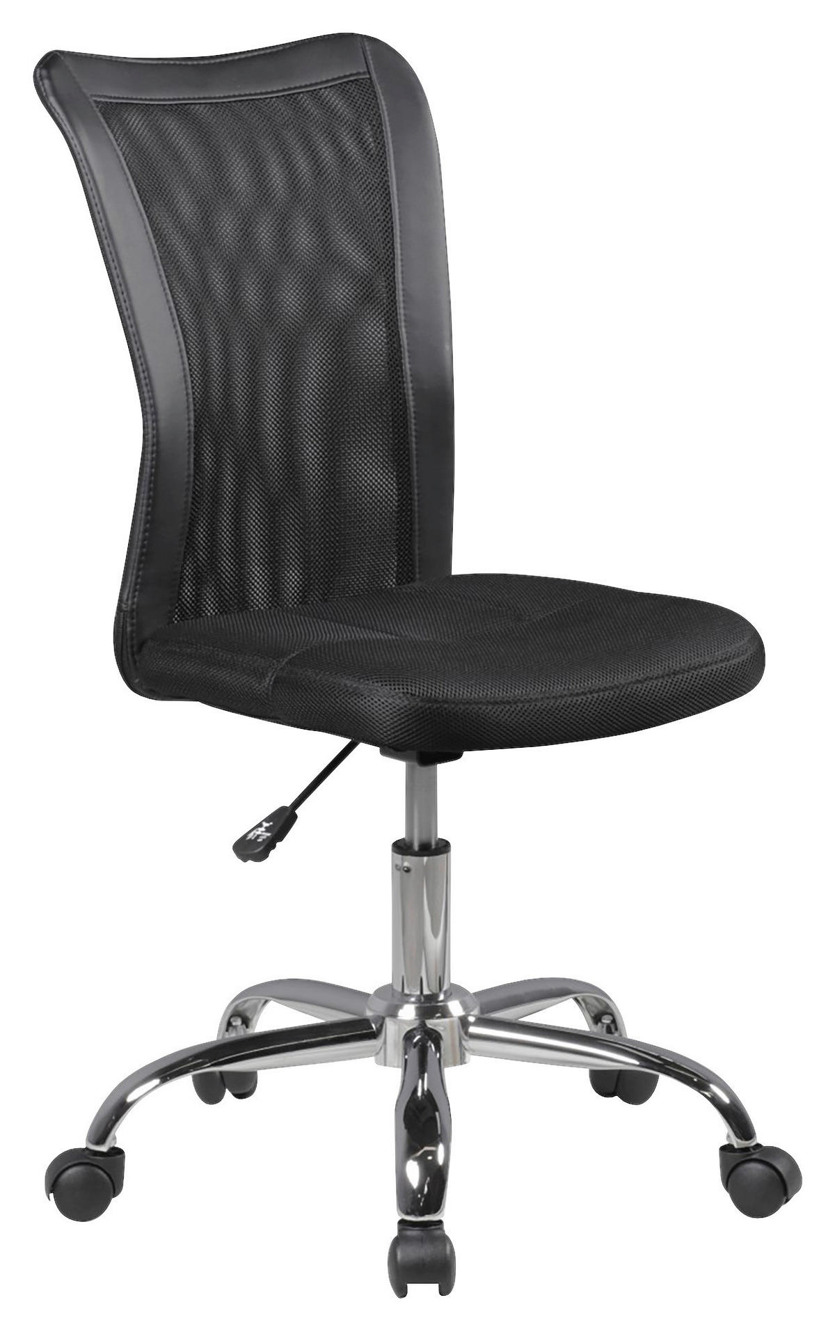 OTOČNÁ ŽIDLE PRO MLÁDEŽ, vzhled kůže, síť, černá - černá/barvy chromu, Moderní, kov/textil (60/100/60cm) - MID.YOU