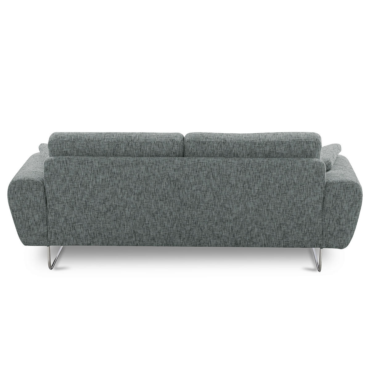 3-SITZER-SOFA SPRING in Webstoff Anthrazit Modern  - Chromfarben/Anthrazit, Design, Textil/Metall (187/85/92cm) - Livetastic