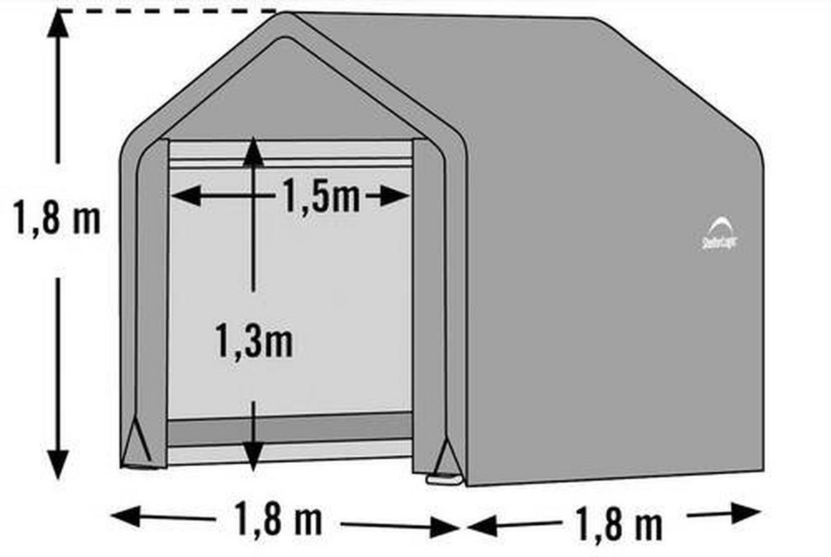 ZELTGARAGE 180/180/180 cm  - Grau, Basics, Kunststoff (180/180/180cm) - Ambia Garden