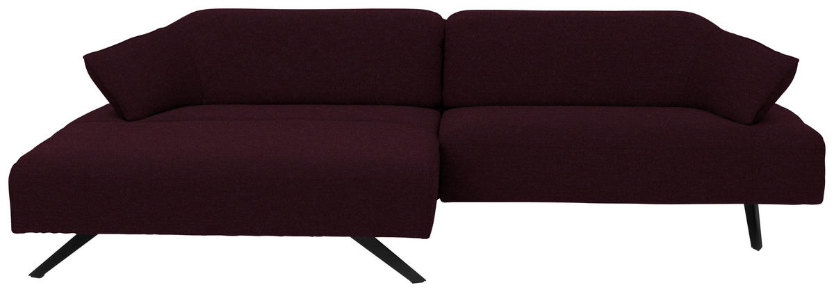 ECKSOFA in Struktur Lila  165/276 cm  - Anthrazit/Lila, Design, Textil/Metall (165/276cm) - Himolla