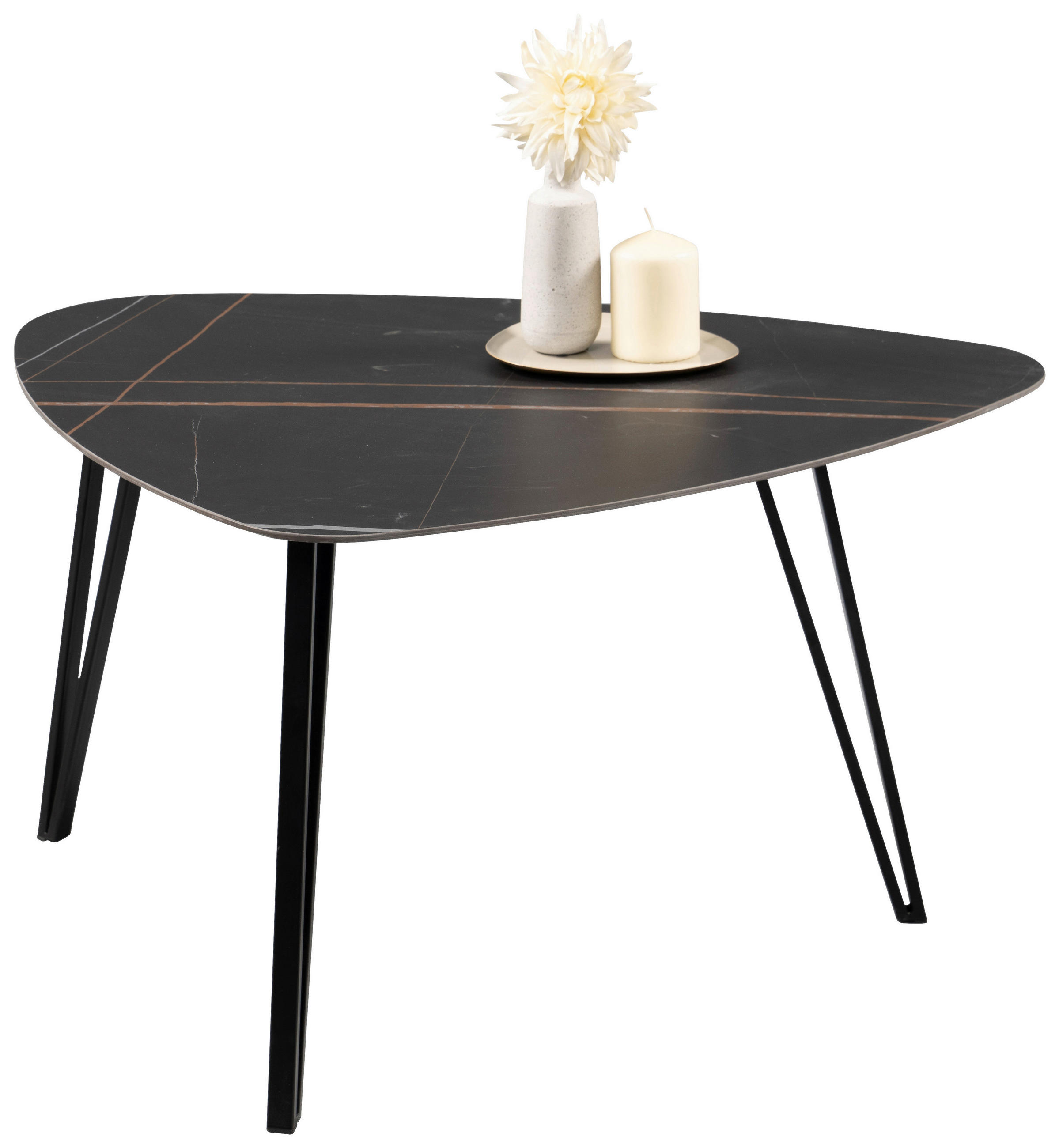 BEISTELLTISCH 83/68/45 cm Schwarz Freiform  - Schwarz, Basics, Stein/Metall (83/68/45cm)