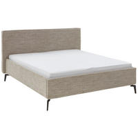 POLSTERBETT 160/200 cm  in Cappuccino  - Schwarz/Cappuccino, Design, Textil/Metall (160/200cm) - home24