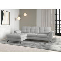 ECKSOFA in Flachgewebe Hellgrau  - Hellgrau/Schwarz, Modern, Textil/Metall (164/262cm) - Sit & More