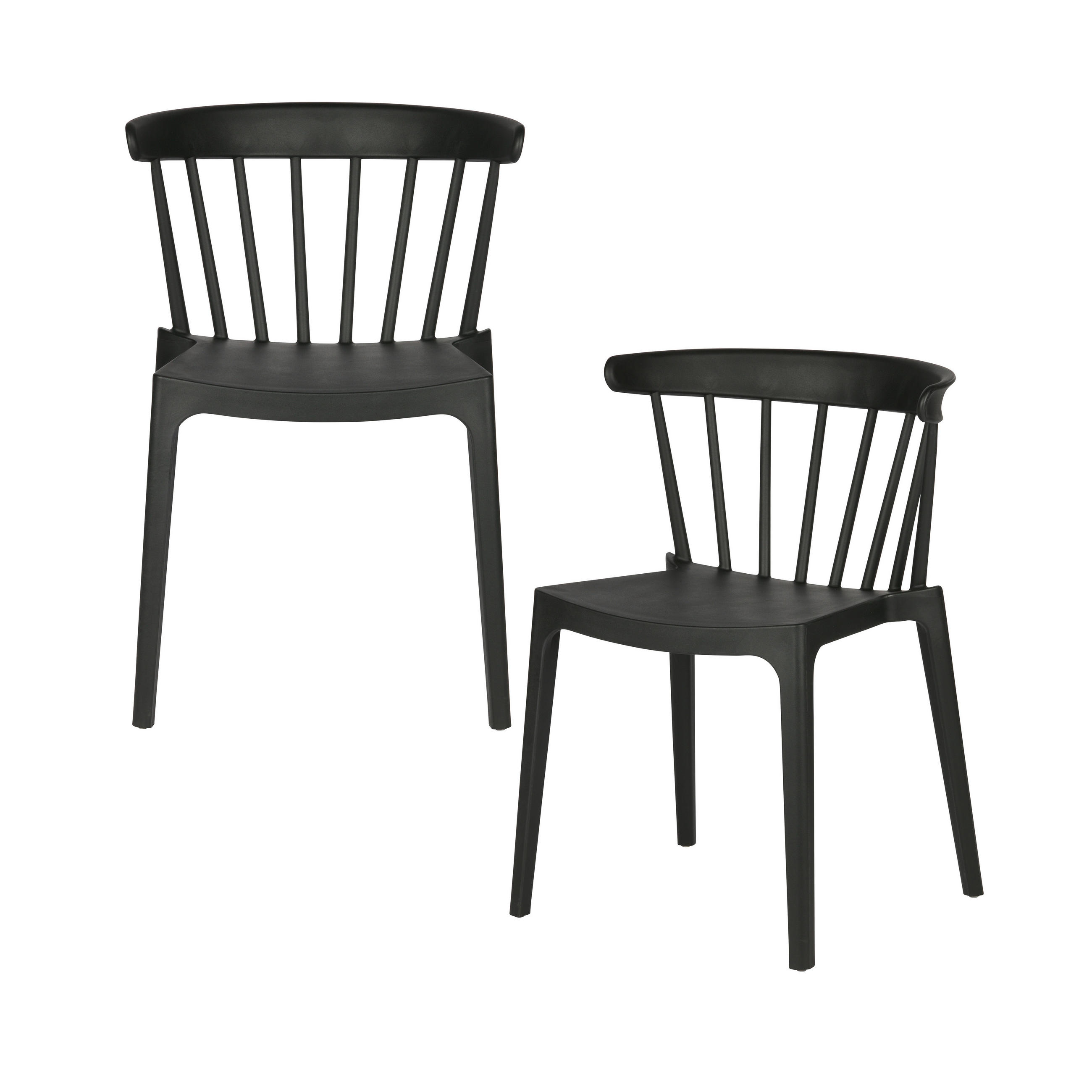 Gardenson Gartenstuhl-Set Bliss Schwarz 52x75x53 cm