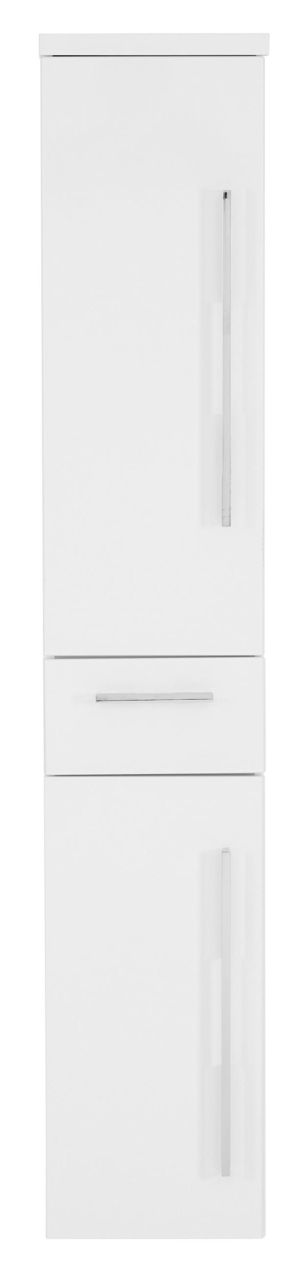 HOCHSCHRANK 30/162,8/33 cm  - Chromfarben/Weiß, KONVENTIONELL, Glas/Holzwerkstoff (30/162,8/33cm) - Dieter Knoll