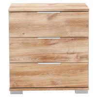 NACHTKÄSTCHEN in Eichefarben  - Eichefarben/Alufarben, Design, Holzwerkstoff/Kunststoff (52/58/38cm) - Carryhome