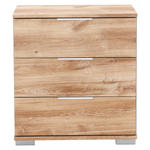 NACHTKÄSTCHEN in Eichefarben  - Eichefarben/Alufarben, Design, Holzwerkstoff/Kunststoff (52/58/38cm) - Carryhome