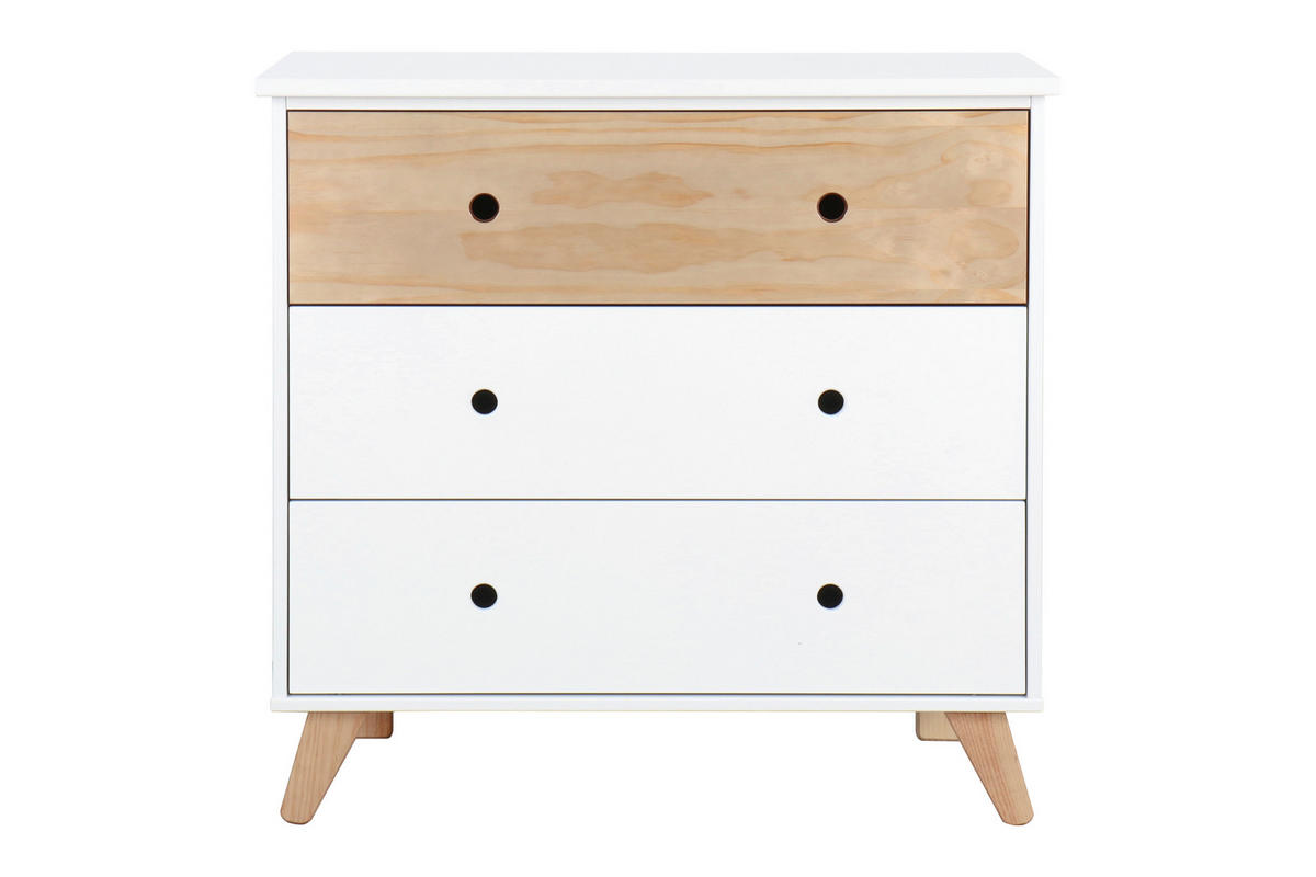 KOMMODE  in 95/90/49 cm  - Weiß/Pinienfarben, Design, Holz/Holzwerkstoff (95/90/49cm) - home24
