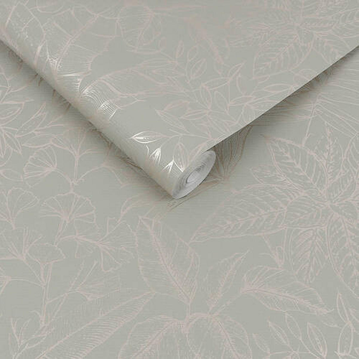 NON WOVEN-TAPET 52/1000 cm  - grön/grå, Basics, papper/plast (52/1000cm)