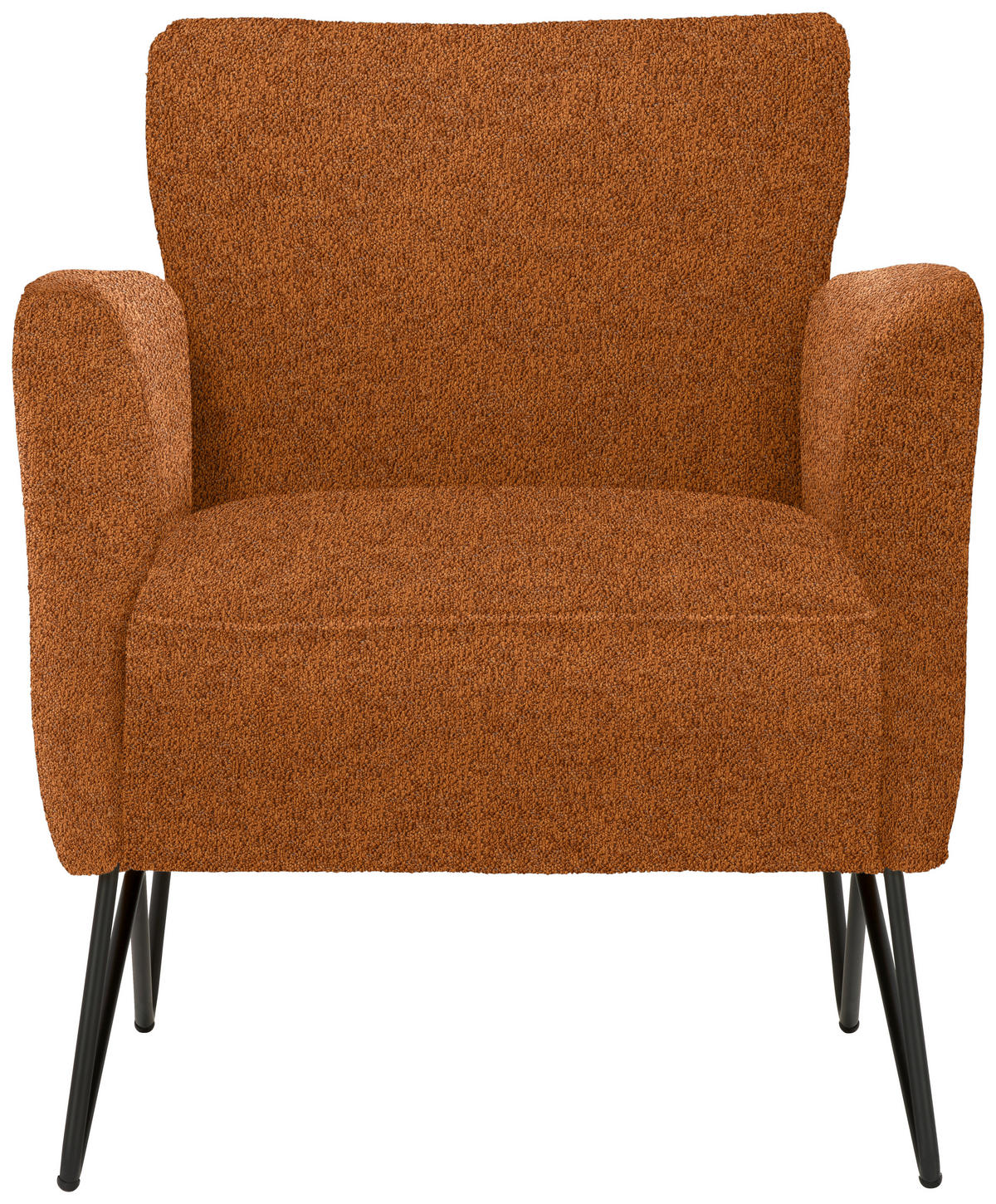 SESSEL in Chenille, Mikrofaser Cognac  - Cognac/Schwarz, Design, Textil/Metall (68/78/76cm) - Johann Jakob