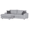 ECKSOFA in Cord Hellgrau  - Dunkelgrau/Hellgrau, Design, Kunststoff/Textil (240/175cm) - Xora