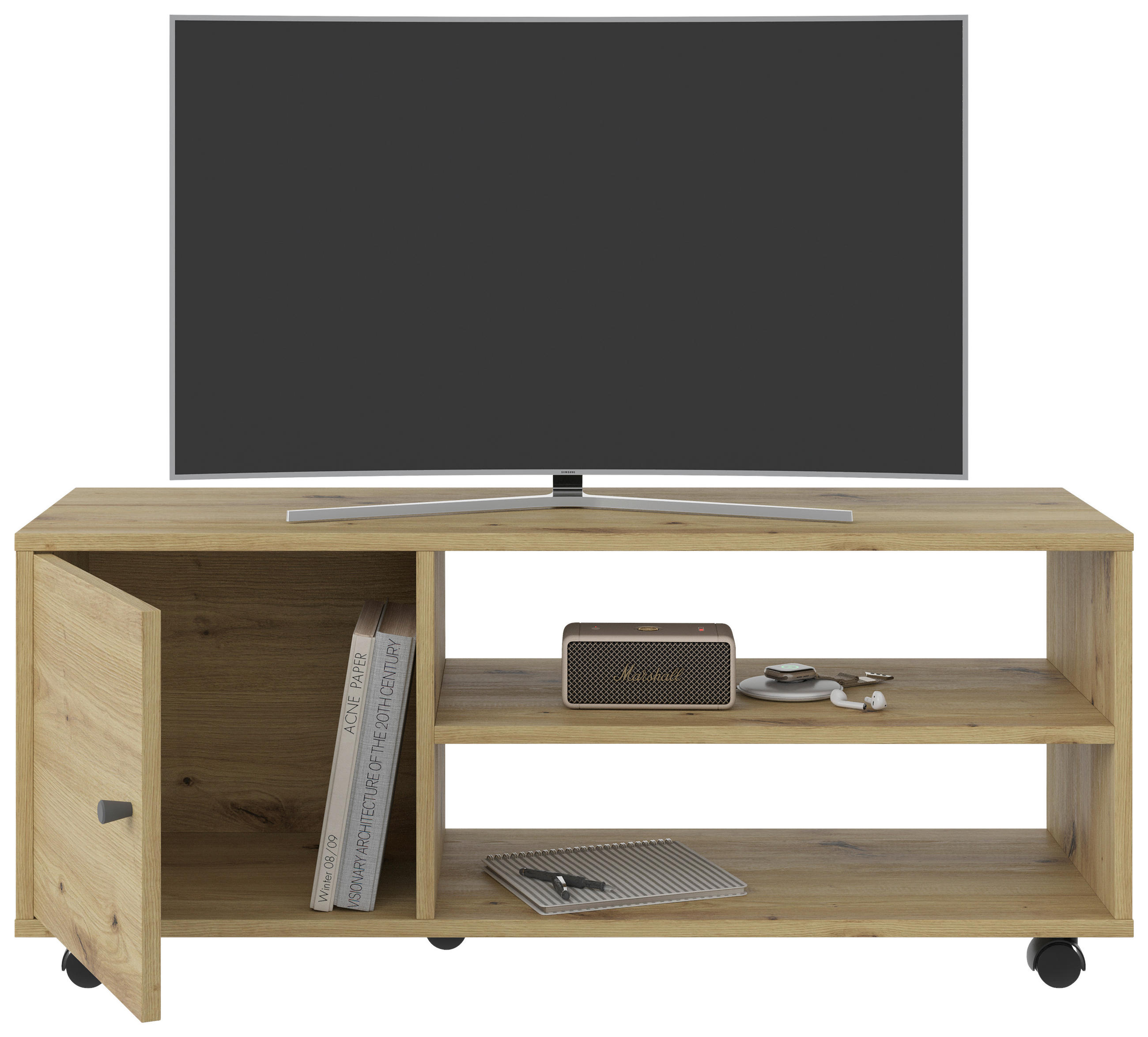 TV-ELEMENT  in 100/42/33,5 cm  - Anthrazit/Eiche Artisan, Basics, Holzwerkstoff/Kunststoff (100/42/33,5cm) - Boxxx