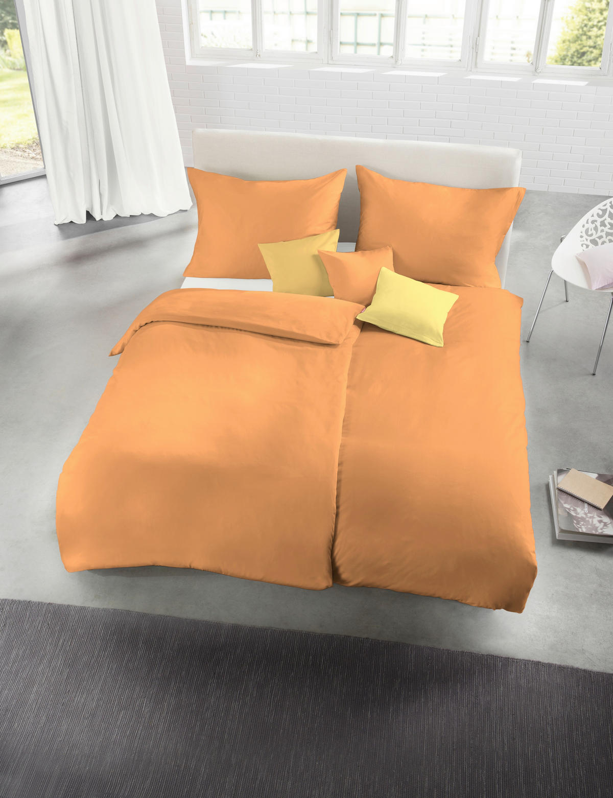 BETTWÄSCHE Satin 155/200 cm  - Orange, Basics, Textil (155/200cm) - Fleuresse