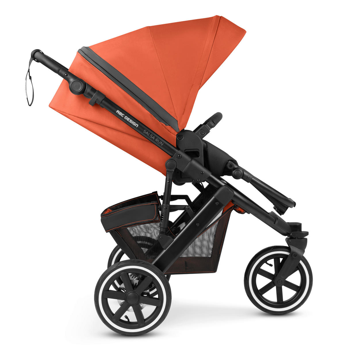 KOMBIKINDERWAGEN  SALSA RUN  CARROT  - Schwarz/Orange, Basics, Textil/Metall (95/63/109cm) - ABC Design