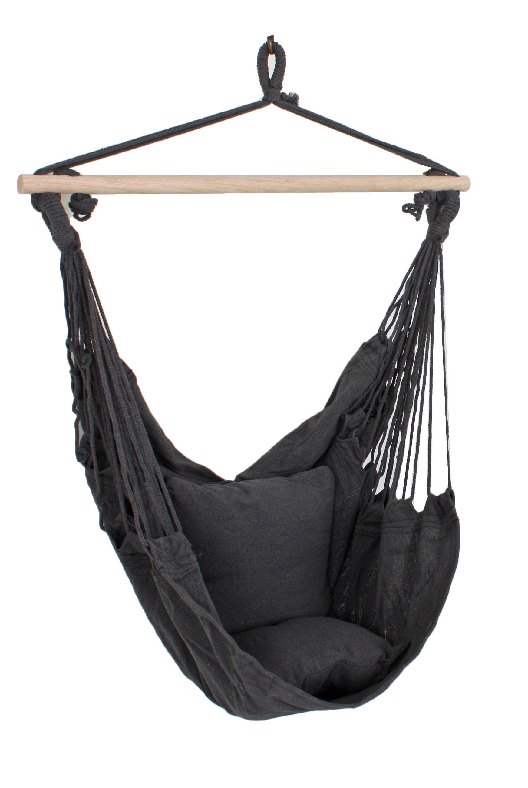 HÄNGESESSEL  - Hellbraun/Anthrazit, Trend, Holz/Textil (90/120/60cm)