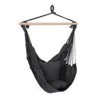 HÄNGESESSEL  - Hellbraun/Anthrazit, Trend, Holz/Textil (90/120/60cm) - Gardenson