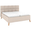 POLSTERBETT Bettkasten, motorische Verstellbarkeit, Fernbedienung, Lattenroste, Matratzen 180/200 cm  in Beige  - Beige/Schwarz, KONVENTIONELL, Holz/Textil (180/200cm) - Musterring