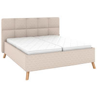 POLSTERBETT Bettkasten, motorische Verstellbarkeit, Fernbedienung, Lattenroste, Matratzen 180/200 cm  in Beige  - Beige/Schwarz, KONVENTIONELL, Holz/Textil (180/200cm) - Musterring