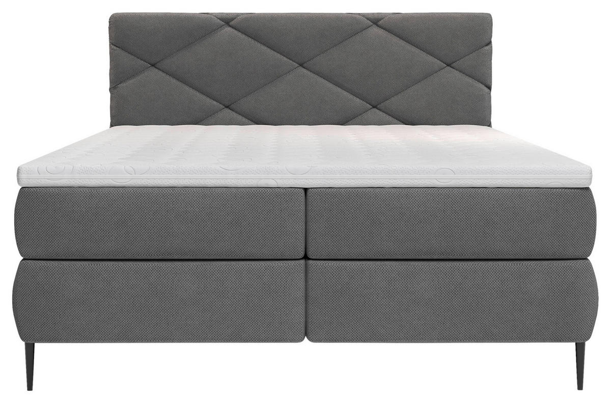BOXBETT 180/200 cm  Grau  - Schwarz/Grau, Modern, Holz/Holzwerkstoff (180/200cm) - MID.YOU