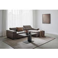 ECKSOFA inkl. Funktion DUA Grau Echtleder  - Chromfarben/Grau, Design, Leder/Metall (293/170cm) - Novel