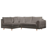 ECKSOFA Bouclé Dunkelgrau  - Dunkelgrau/Naturfarben, Design, Holz/Textil (161/231cm) - P & B